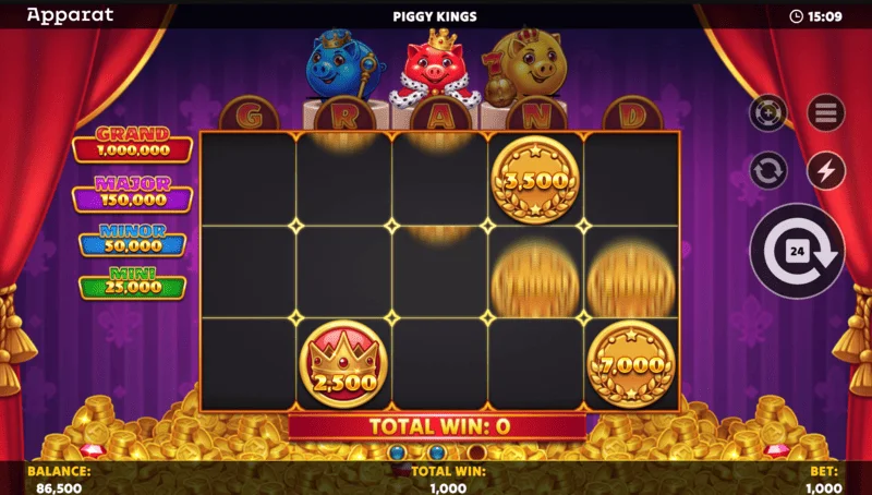 Piggy Kings - ekran Buy Feature i wybór zakupu