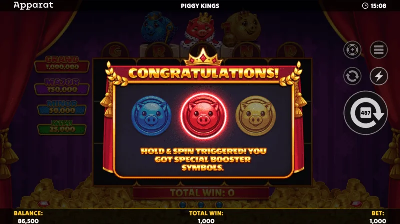 Piggy Kings - darmowe spiny z Crown Scatter